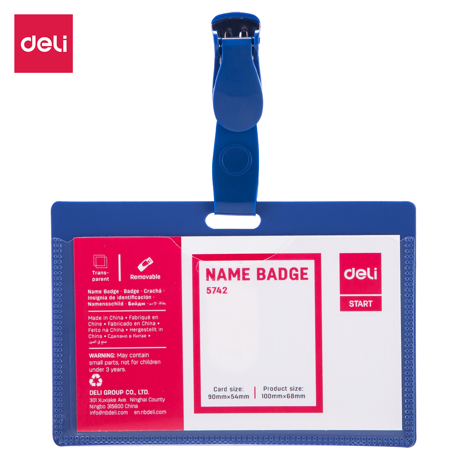 Deli-E5742 Name Badge & Clip