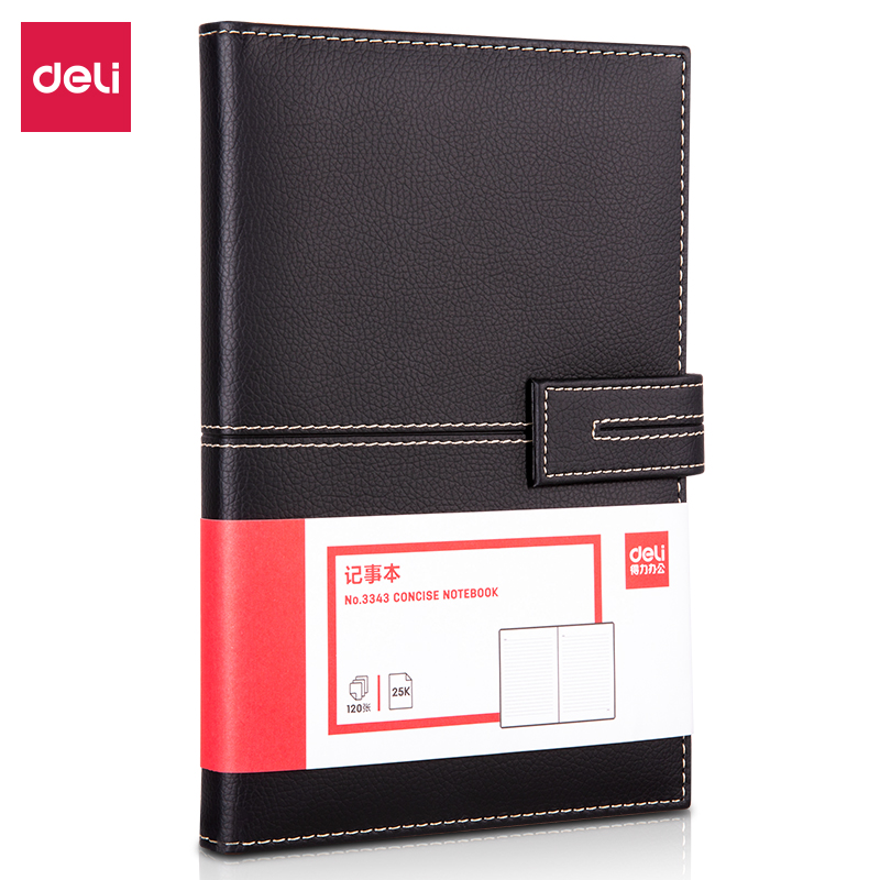 Deli-3343 Leather Cover Notebook