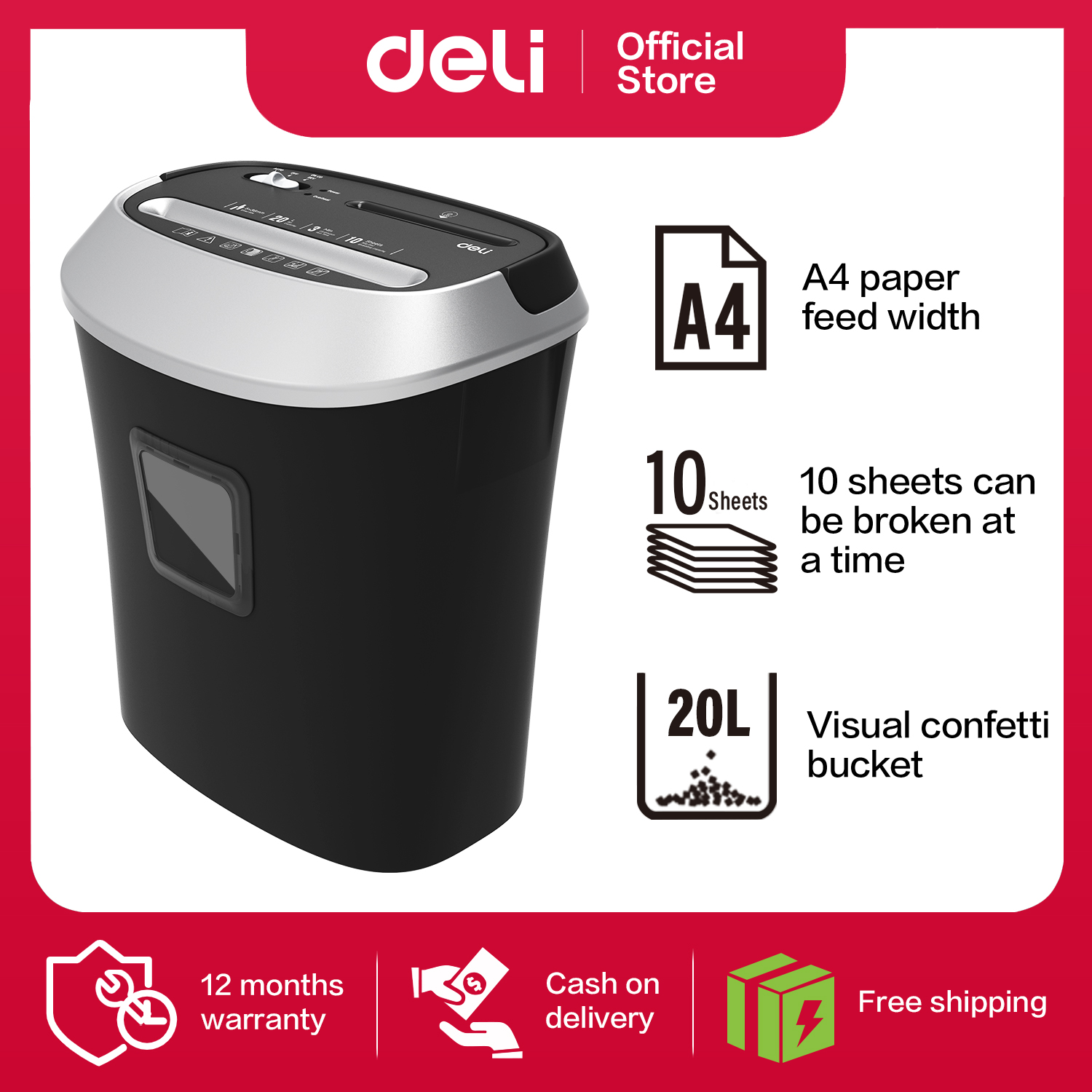 Deli-E9948 Paper Shredder