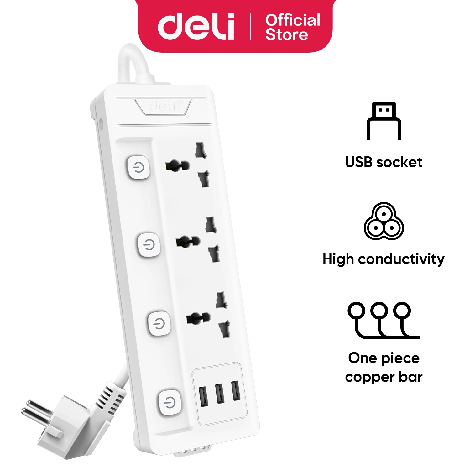 Deli-ET410 Power Strip